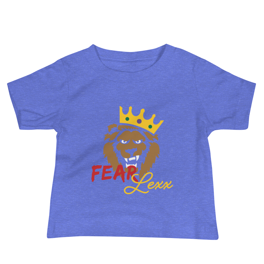 Baby Unisex Short Sleeve Tee (Red "fear" front & back)