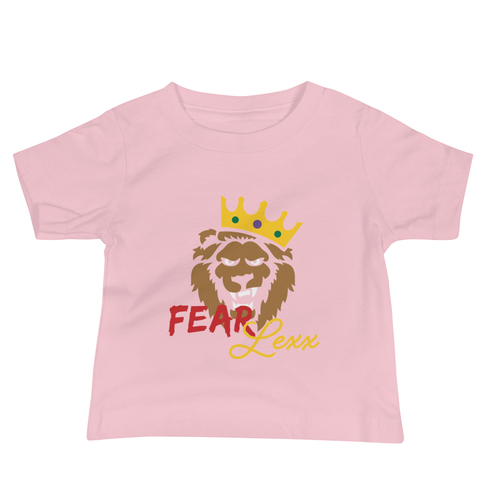 Baby Unisex Short Sleeve Tee (Red "fear" front & back)