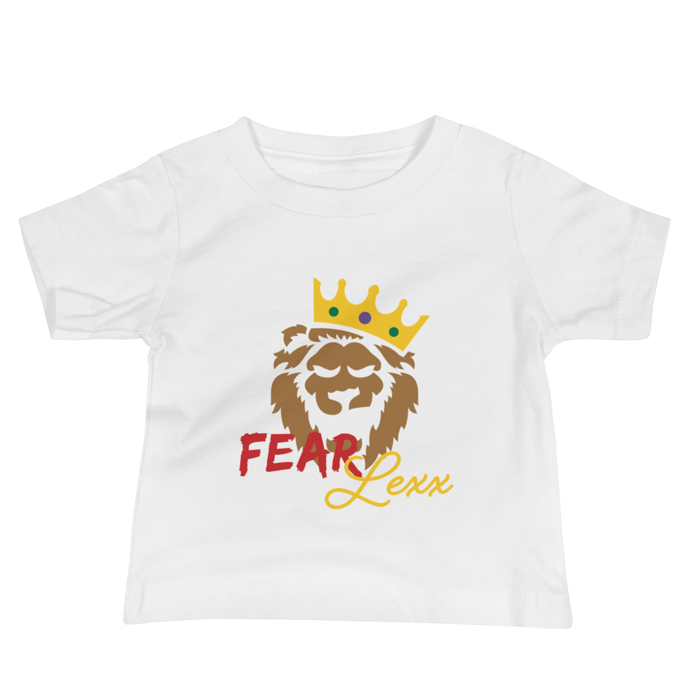 Baby Unisex Short Sleeve Tee (Red "fear" front & back)