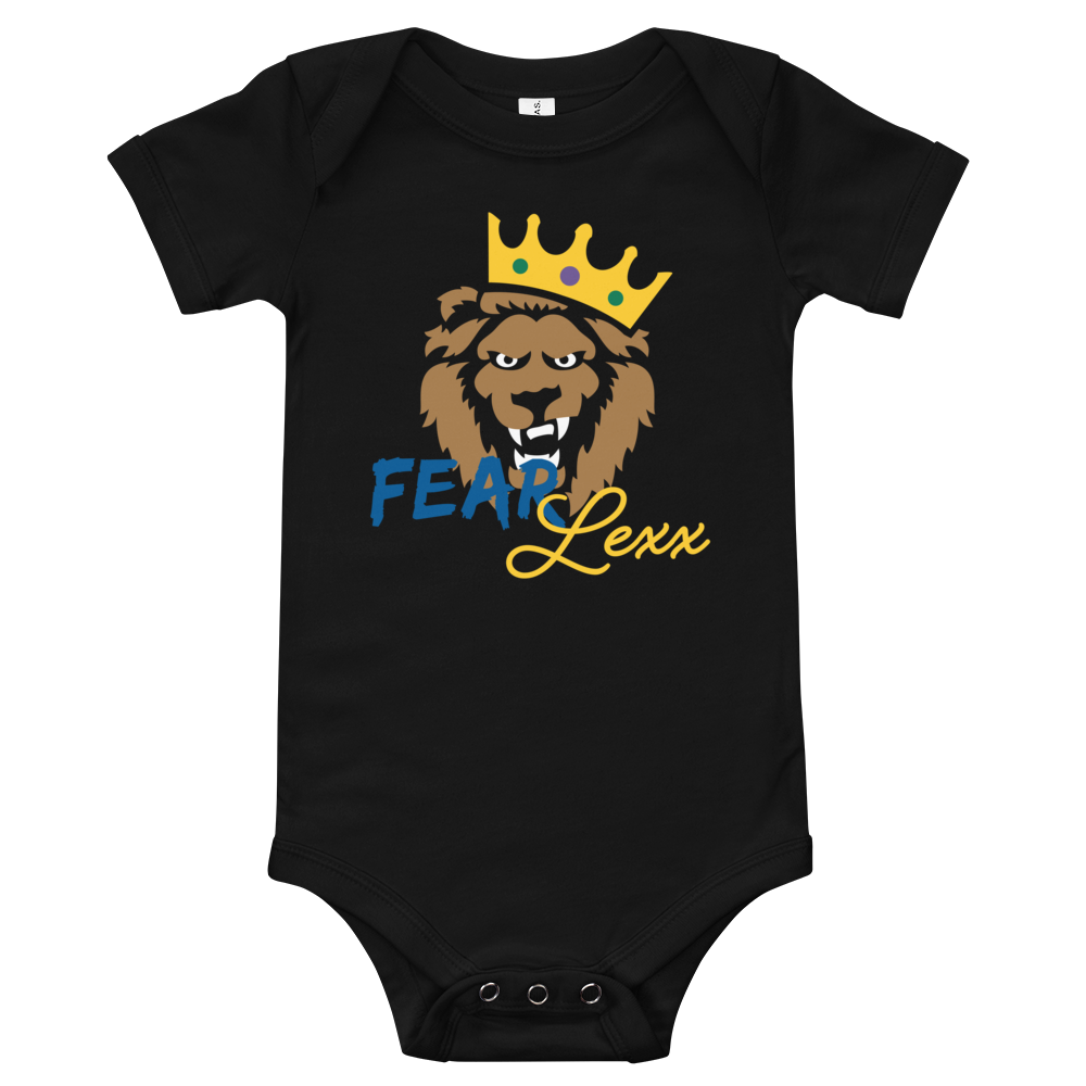 Baby short sleeve one piece (Blue "fear")