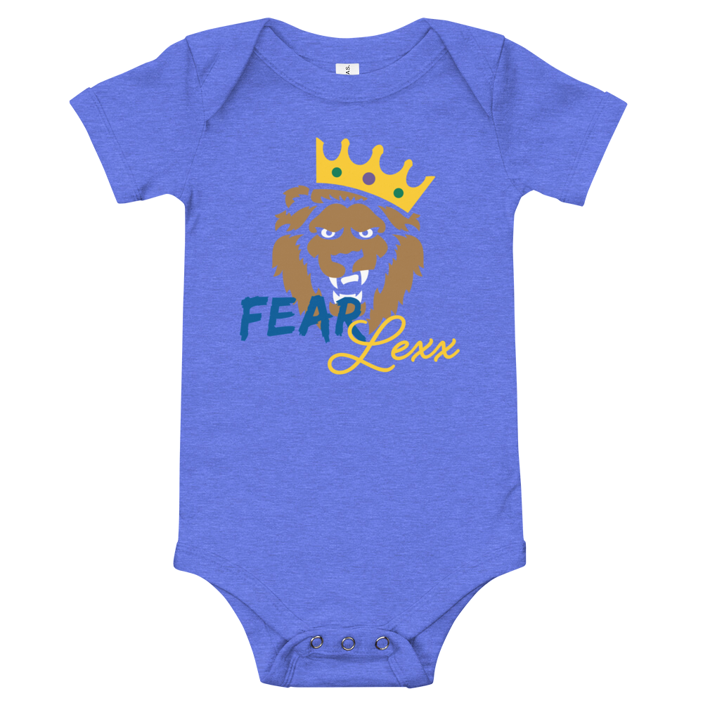 Baby short sleeve one piece (Blue "fear")