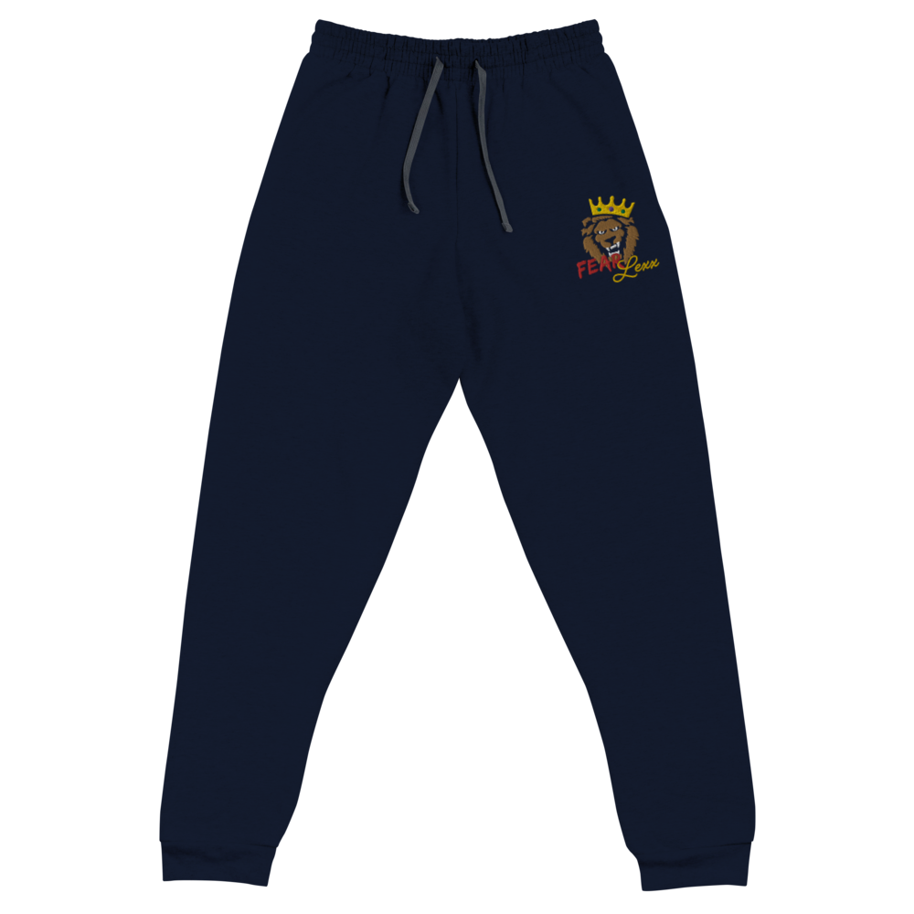 Unisex Embroidered Joggers(Red "fear" Embroidered)