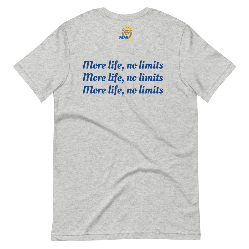 Short-Sleeve Unisex T-Shirt (Blue "fear" soft colors front and back)