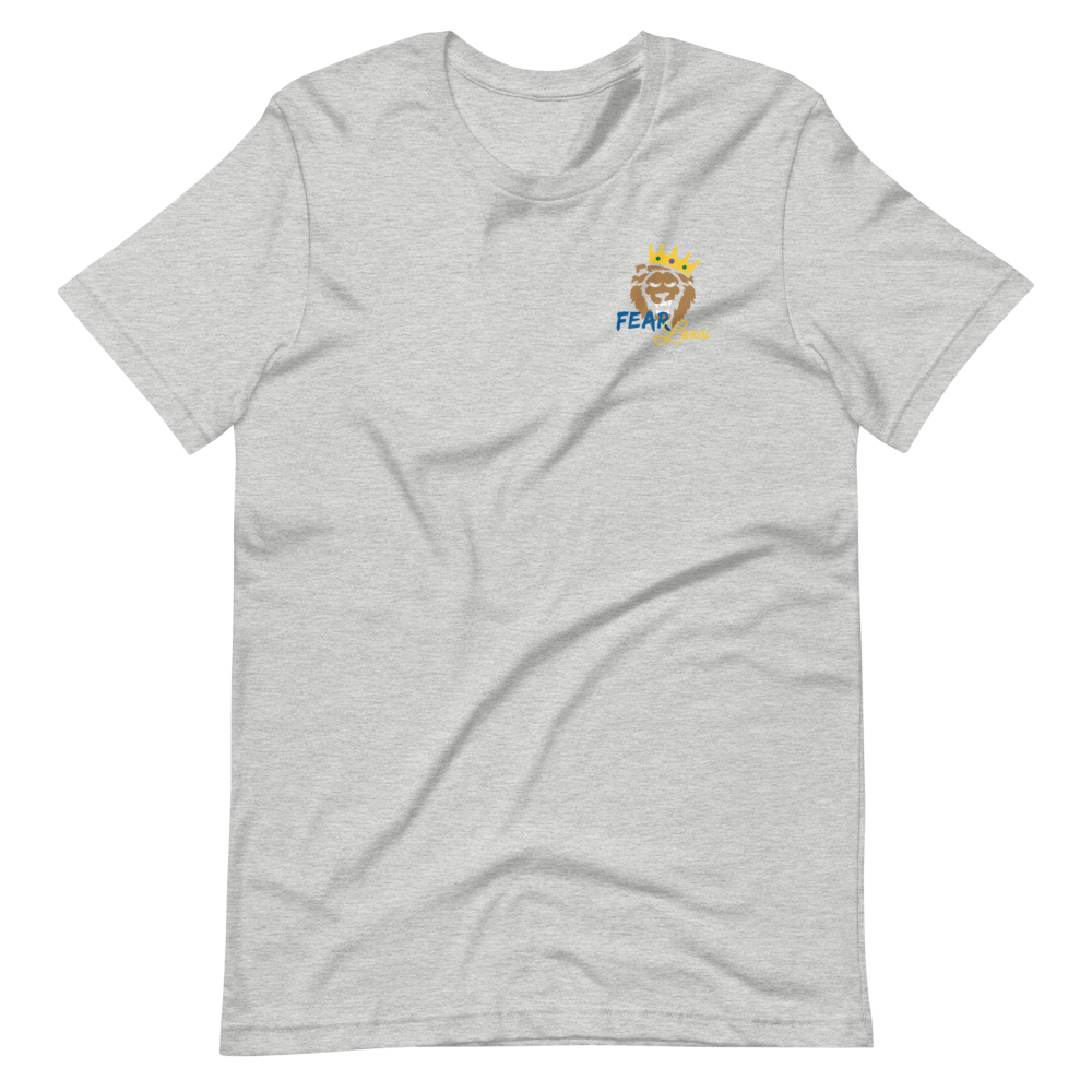 Short-Sleeve Unisex T-Shirt (Blue "fear" soft colors front and back)