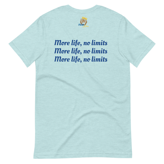 Short-Sleeve Unisex T-Shirt (Blue "fear" soft colors front and back)