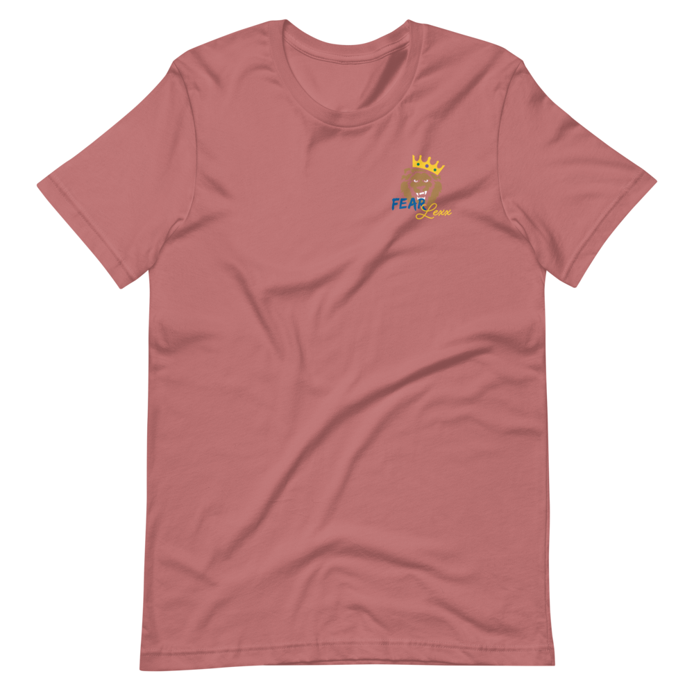 Short-Sleeve Unisex T-Shirt (Blue "fear" soft colors front and back)