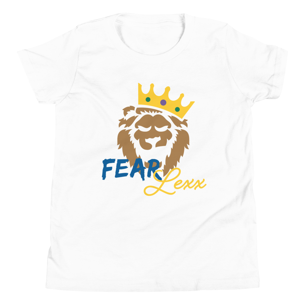 Youth Short Sleeve Unisex T-Shirt (Blue "fear" front & back)