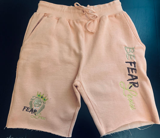 SweatShort (Embroidered)"Peach" Be Fearlexx Unisex