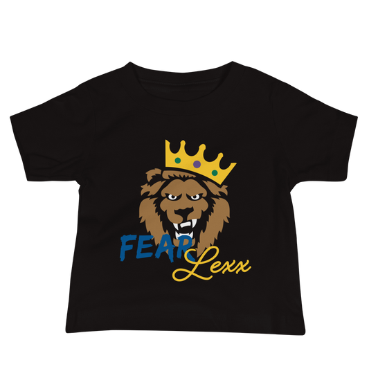 Baby Unisex Short Sleeve Tee (Blue "fear" front & back)