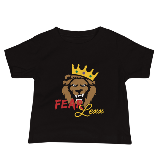 Baby Unisex Short Sleeve Tee (Red "fear" front & back)