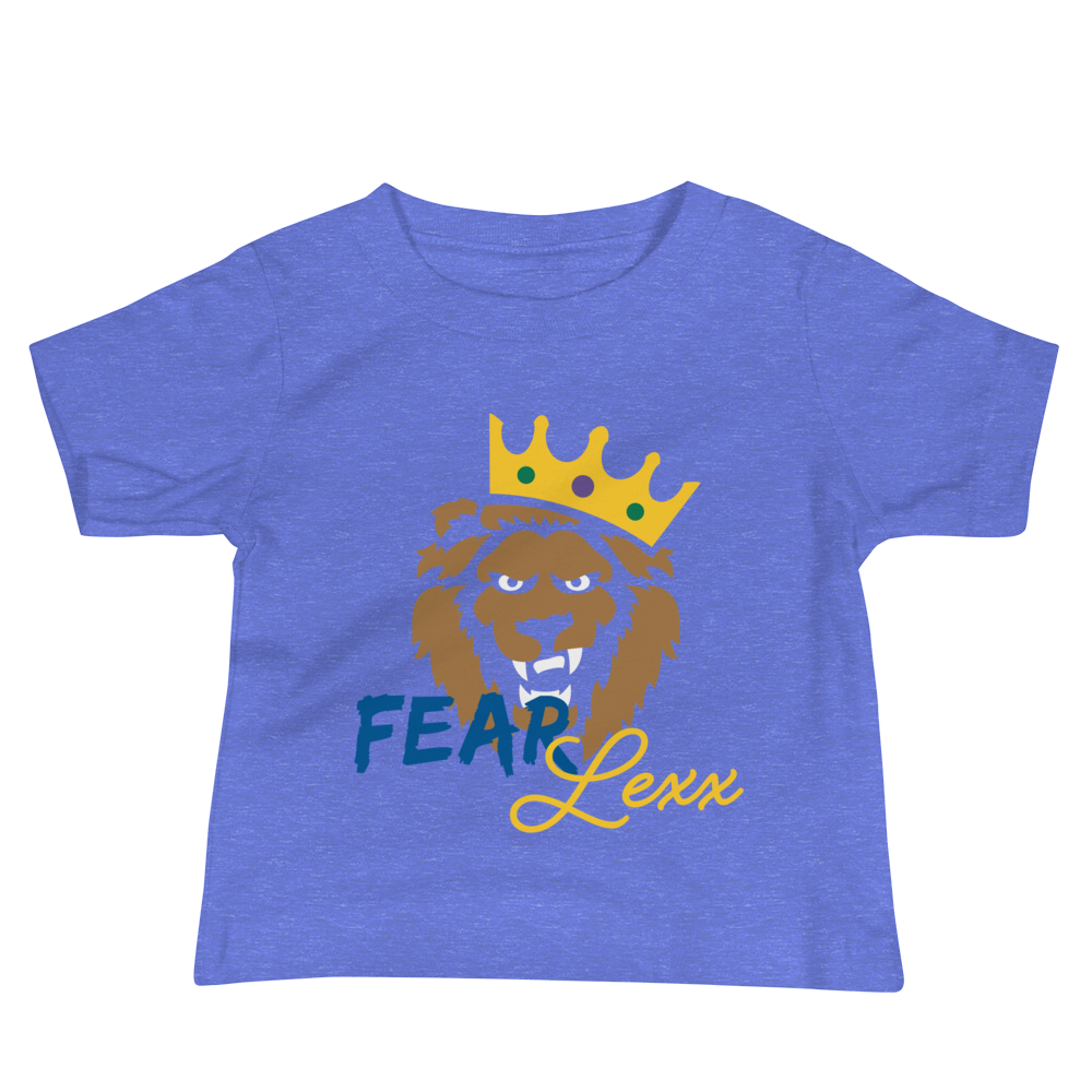 Baby Unisex Short Sleeve Tee (Blue "fear" front & back)