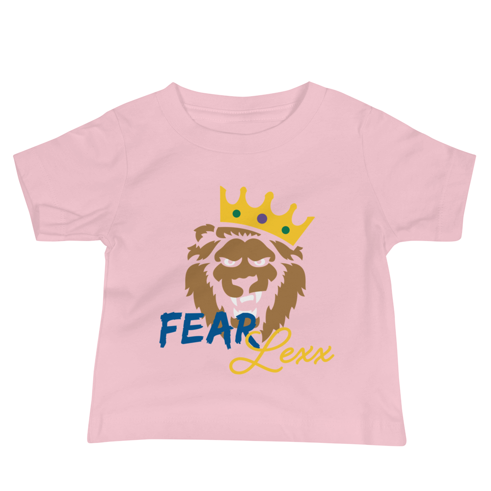 Baby Unisex Short Sleeve Tee (Blue "fear" front & back)