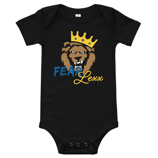 Baby short sleeve one piece (Blue "fear")