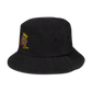 Denim embroidered "red fear" bucket hat