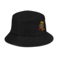 Denim embroidered "red fear" bucket hat
