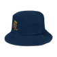 Denim embroidered "red fear" bucket hat