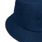Denim embroidered "red fear" bucket hat