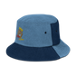Denim embroidered "red fear" bucket hat