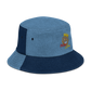 Denim embroidered "red fear" bucket hat