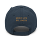 Distressed Dad Hat (Blue "fear" front & back)