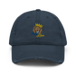 Distressed Dad Hat (Blue "fear" front & back)