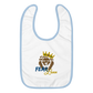 Embroidered Baby Bib (Blue "fear")
