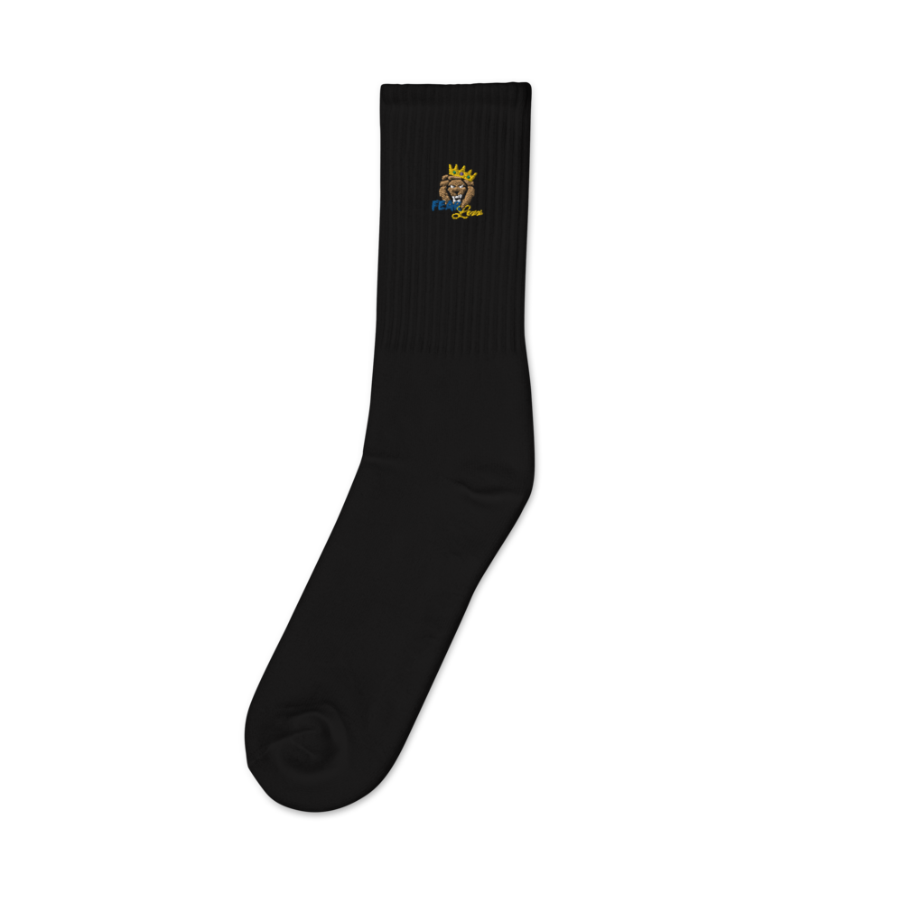 Embroidered "Blue fear" socks