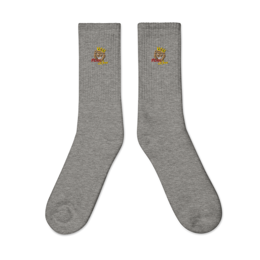 Embroidered "Red Fear" Crew socks