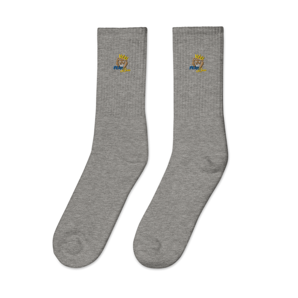 Embroidered "Blue fear" socks