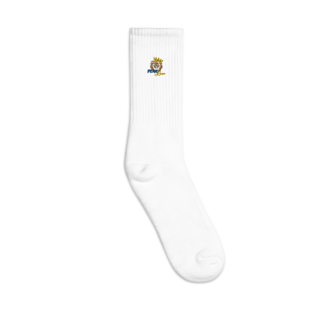 Embroidered "Blue fear" socks