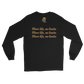 Unisex Long Sleeve Tee (Blue "fear" front & back)