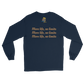 Unisex Long Sleeve Tee (Blue "fear" front & back)