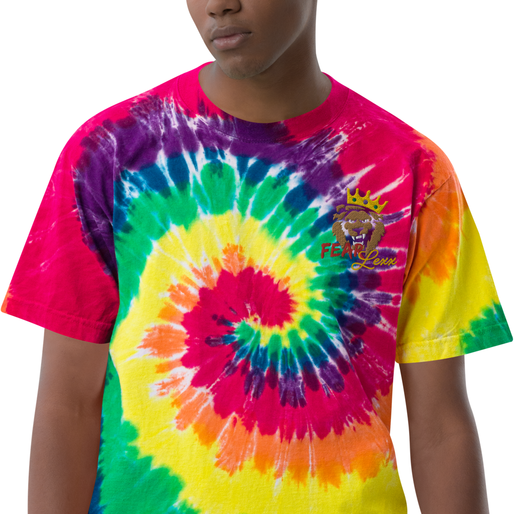 Be Fearlexx Embroidered "Red fear" Tie-dye t-shirt