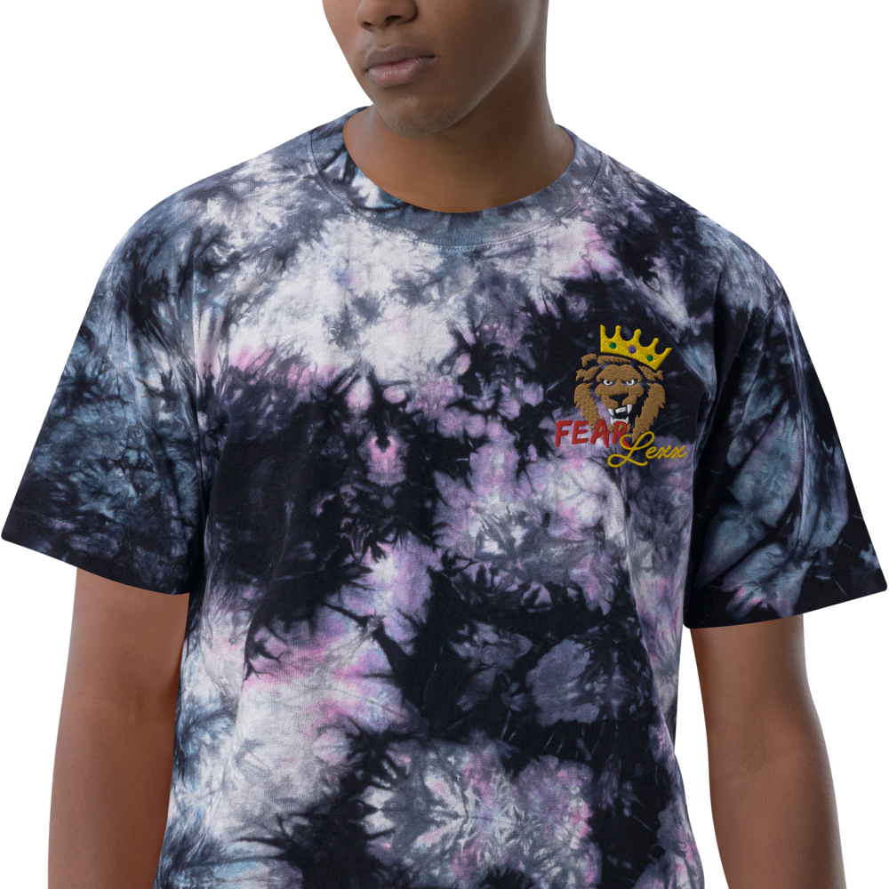 Be Fearlexx Embroidered "Red fear" Tie-dye t-shirt