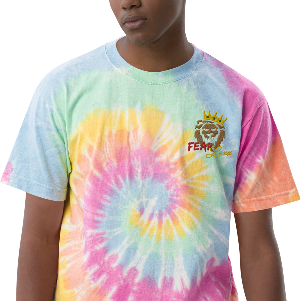 Be Fearlexx Embroidered "Red fear" Tie-dye t-shirt