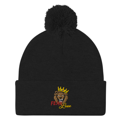 Pom-Pom embroidered "red fear" Beanie