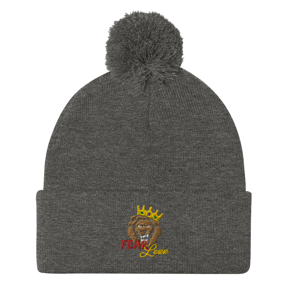 Pom-Pom embroidered "red fear" Beanie