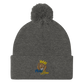 Pom-Pom embroidered "blue fear" Beanie