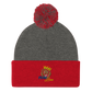 Pom-Pom embroidered "blue fear" Beanie