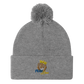 Pom-Pom embroidered "blue fear" Beanie