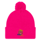 Pom-Pom embroidered "blue fear" Beanie