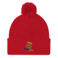 Pom-Pom embroidered "blue fear" Beanie