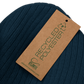 Recycled embroidered cuffed beanie "Blue fear"