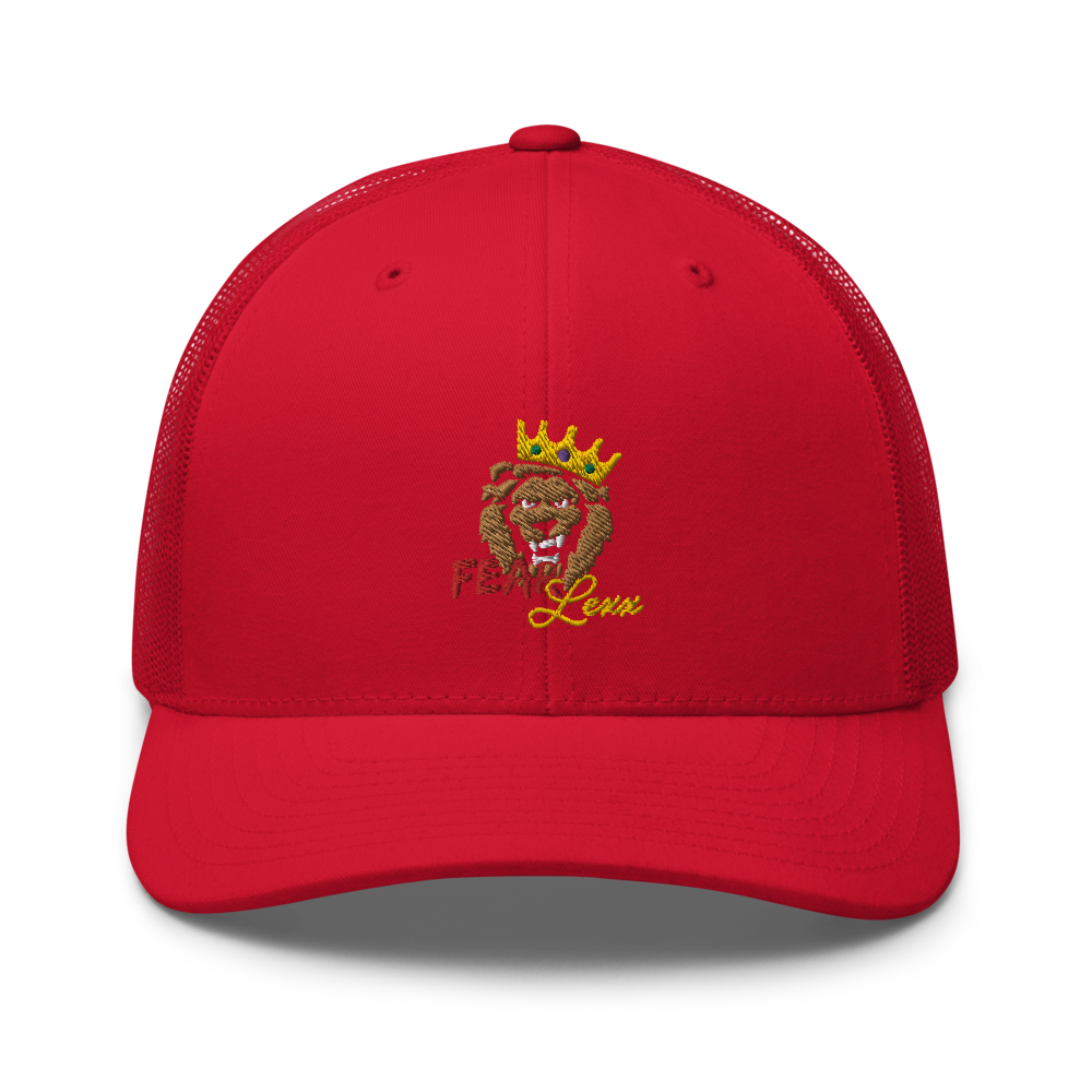 Unisex Embroidered Trucker Cap (Red "fear")