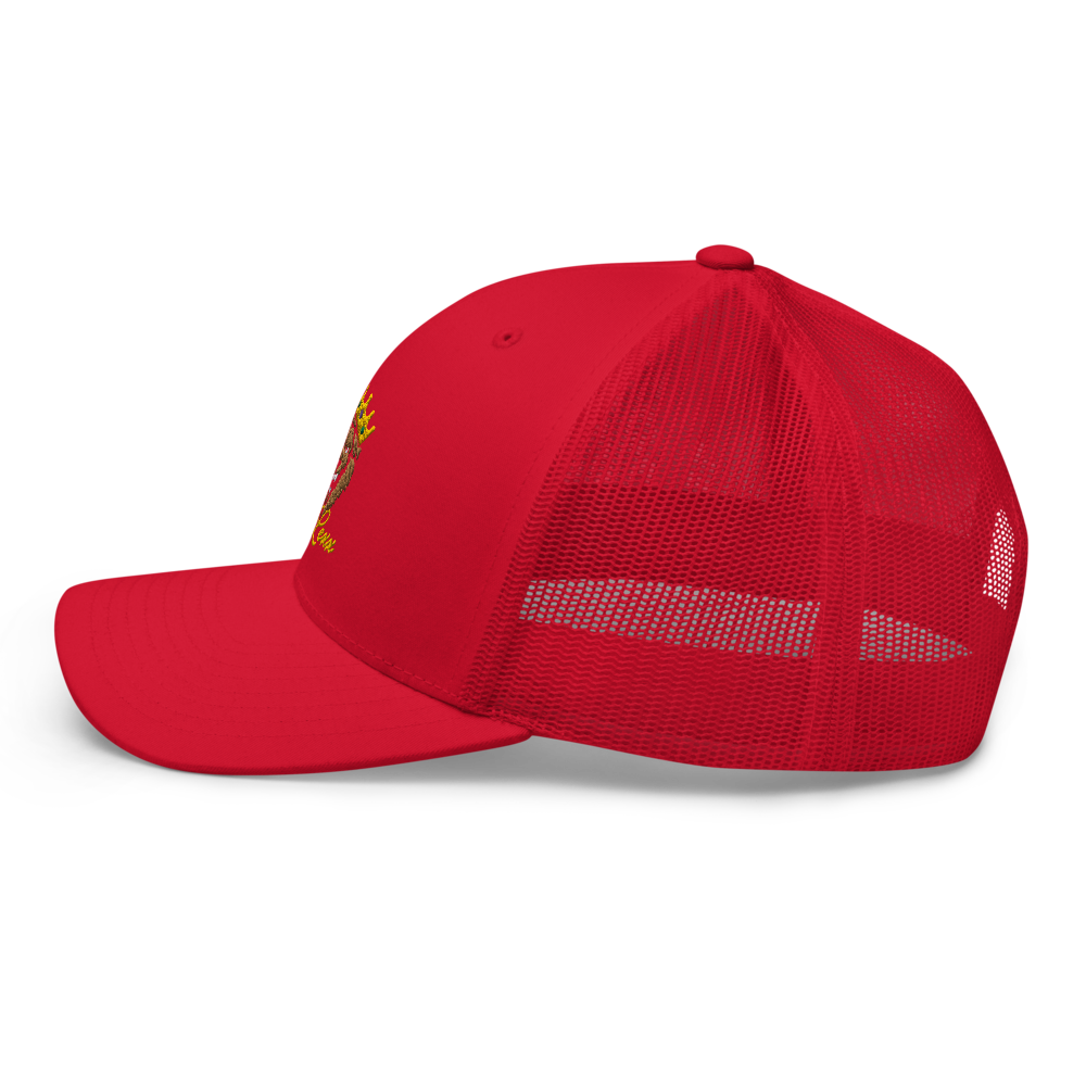 Unisex Embroidered Trucker Cap (Red "fear")