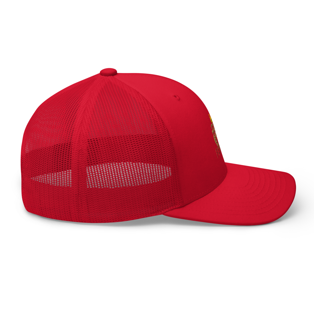 Unisex Embroidered Trucker Cap (Red "fear")