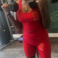 Be Fearlexx Embroidered Activewear Set (Bloody Red)