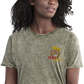 Vintage Denim Embroidered "Red Fear" T-Shirt