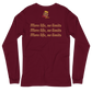 Unisex Long Sleeve Tee (Red "fear" front & back)