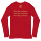 Unisex Long Sleeve Tee (Red "fear" front & back)